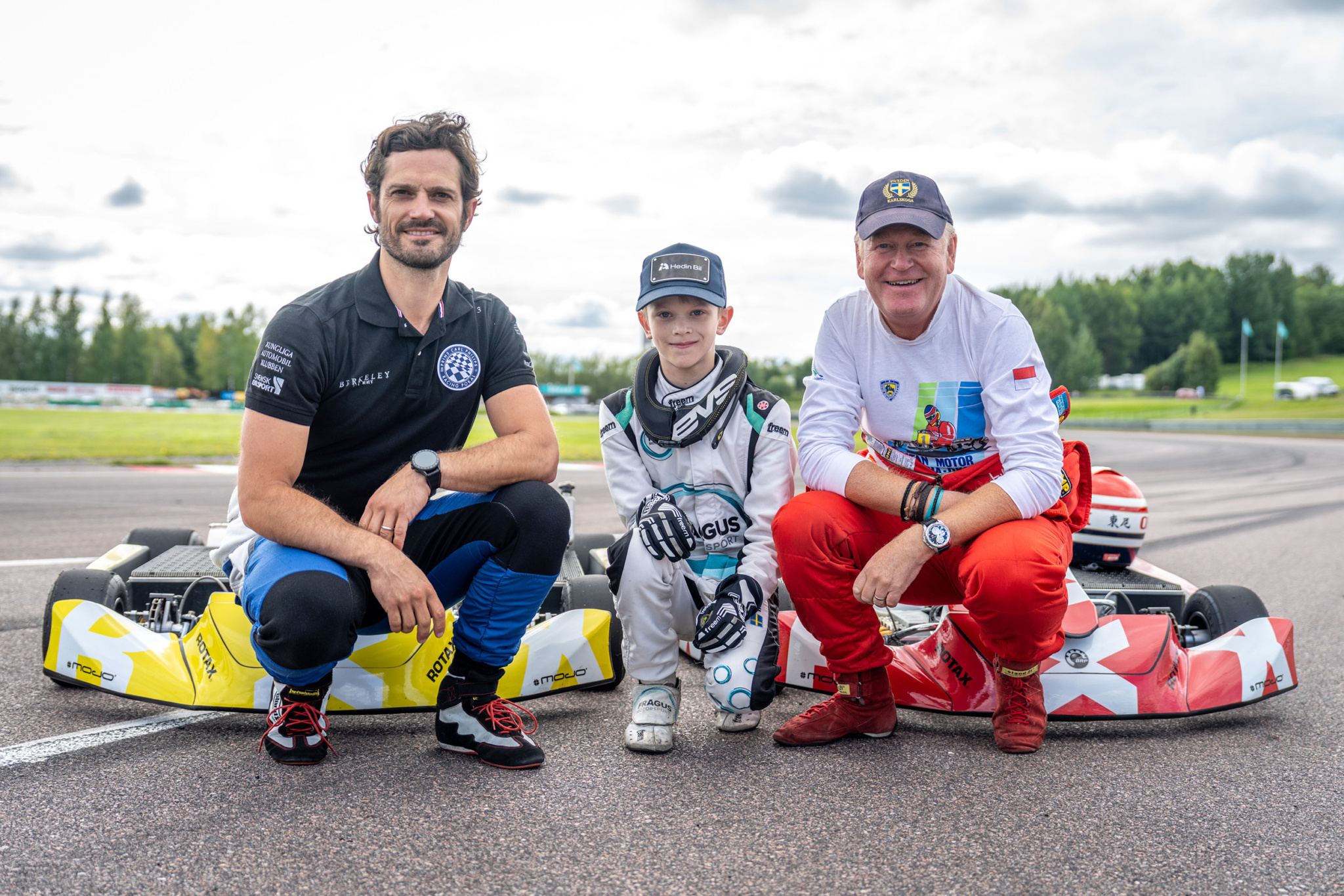 Prince Carl Philip Wilmer Skyllkvist and Tony Ring in front of the Rotax E20