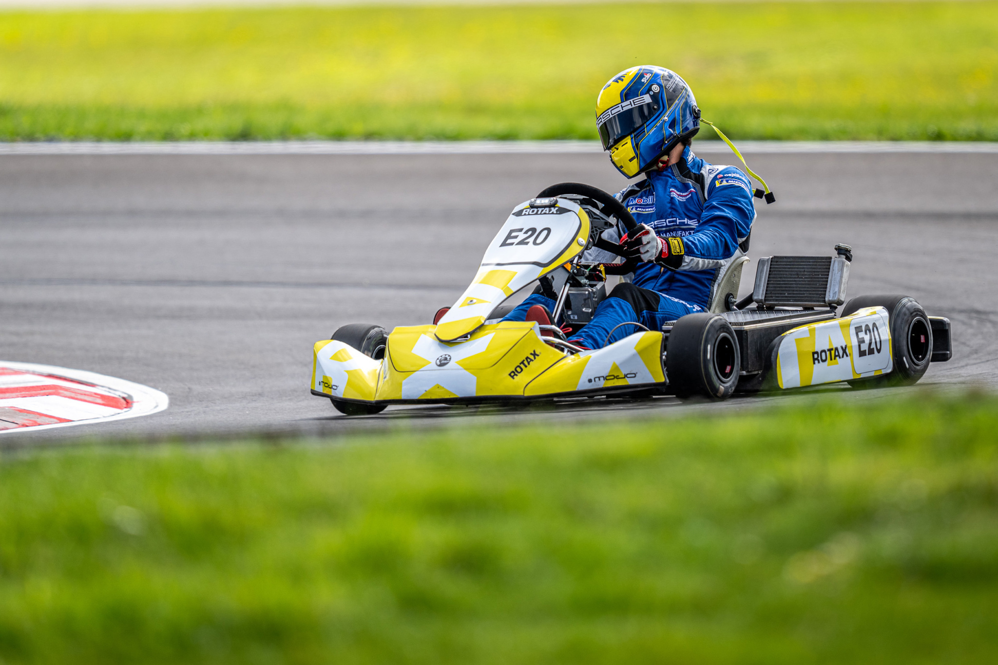 Prince Carl Philip on the track in the Rotax E20 E Kart
