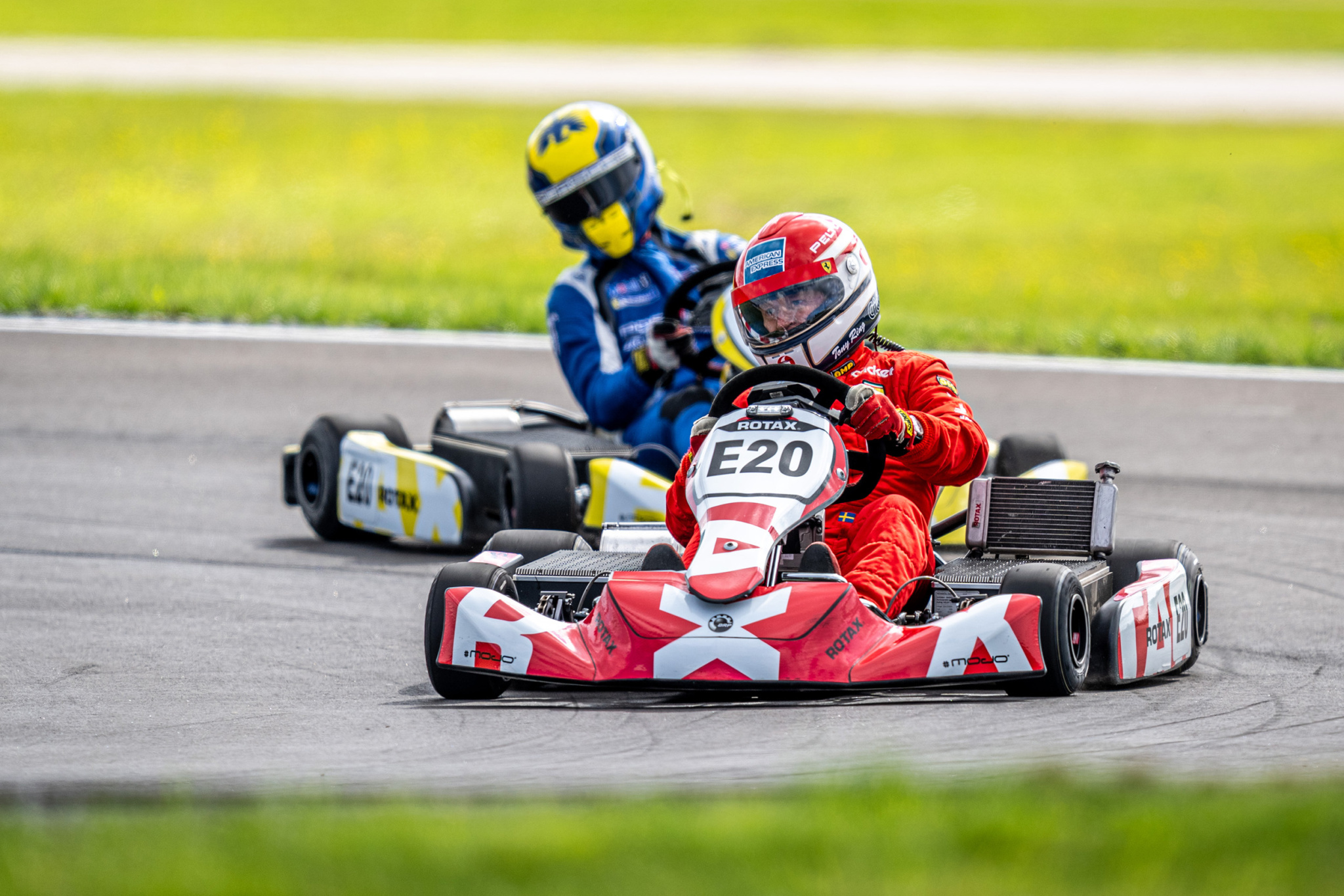 Testing the track in the Rotax E20 E Kart