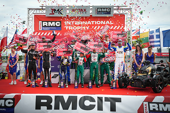 Rotax MAX Challenge International Trophy All Winners on the Podium