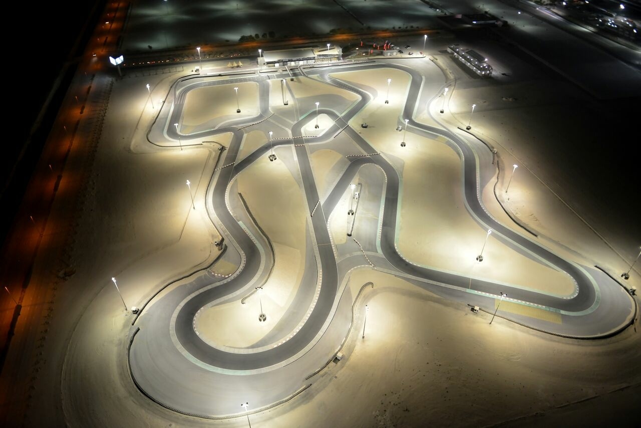 Bahrain International Karting circuit at night