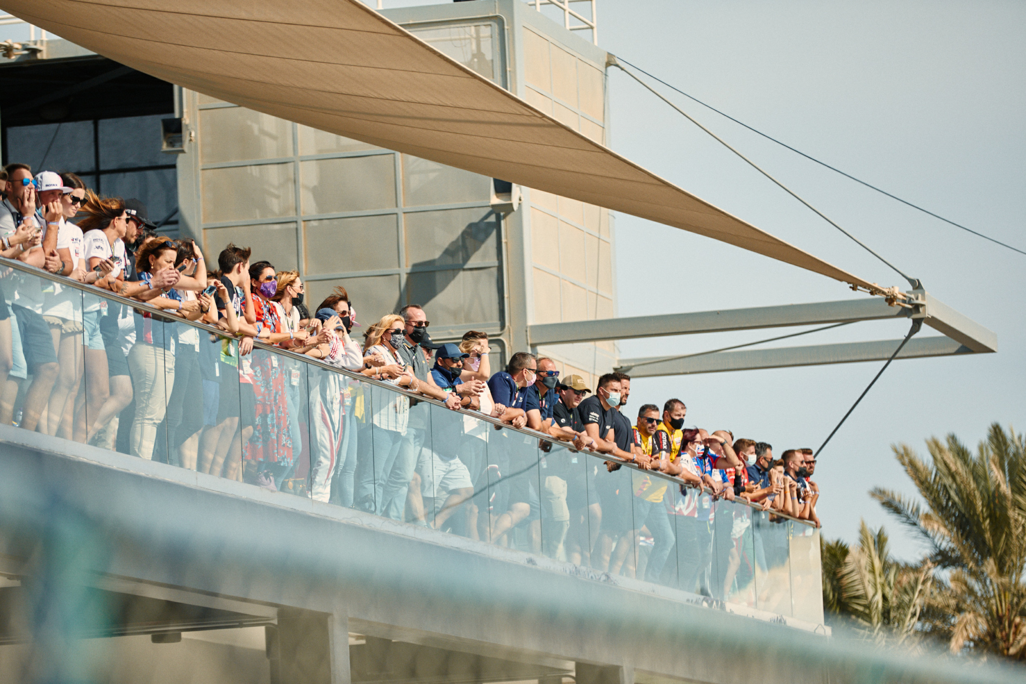 Rotax Racing Spectators at the terrace of the Rotax Club in Bahrain